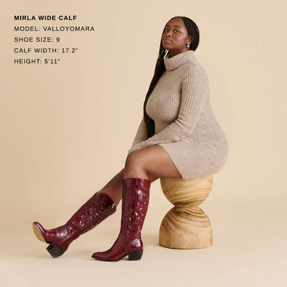 Mirla Oxblood Leather Wide Calf Boots - Dolce Vita