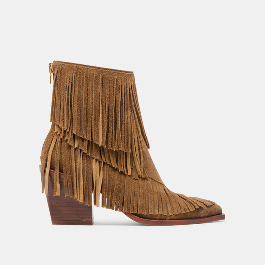 Torey Chestnut Suede Booties - Dolce Vita