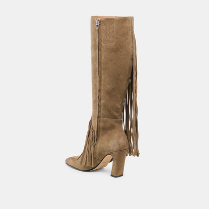 Giano Olive Suede Boots - Dolce Vita
