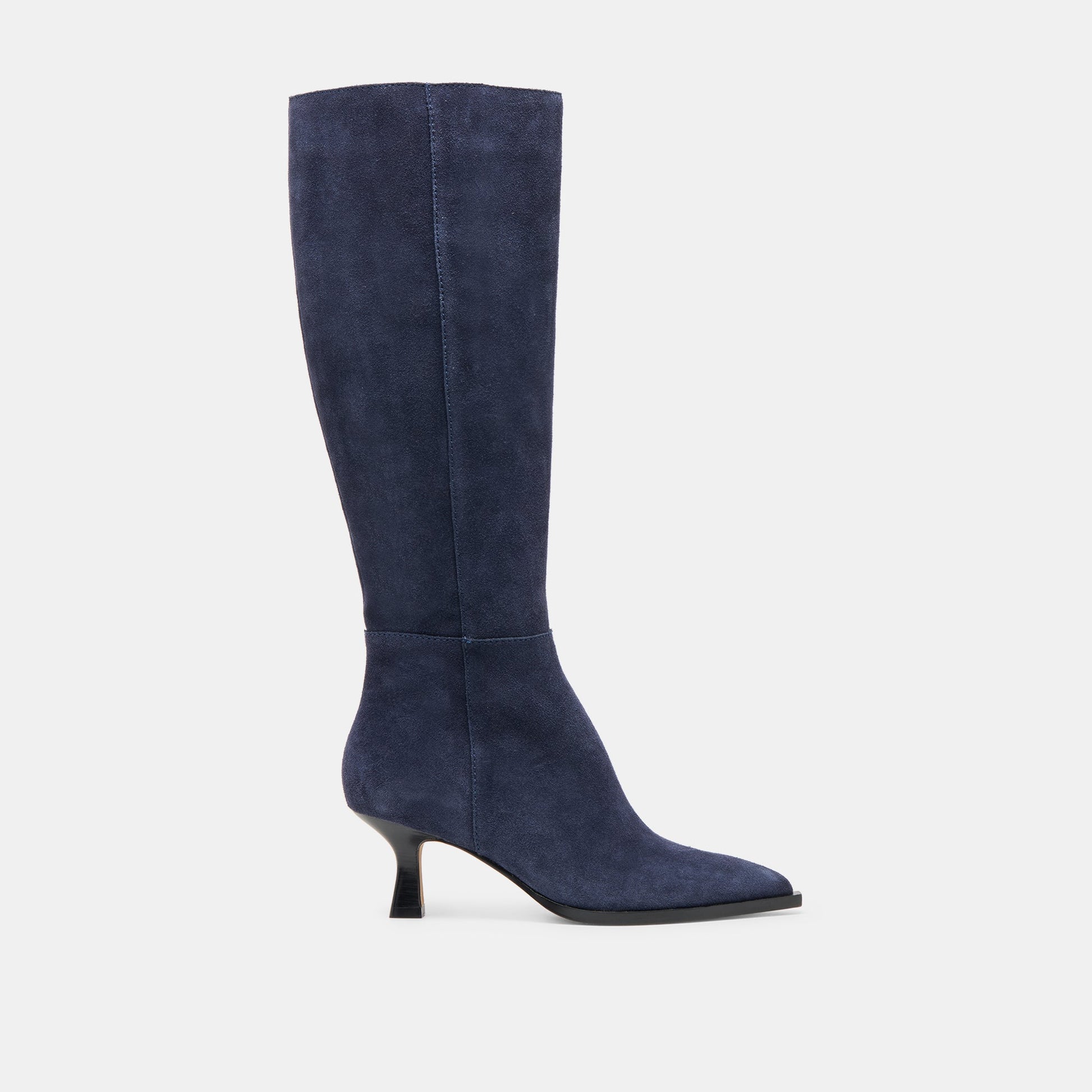Auggie Navy Suede Wide Calf Boots - Dolce Vita