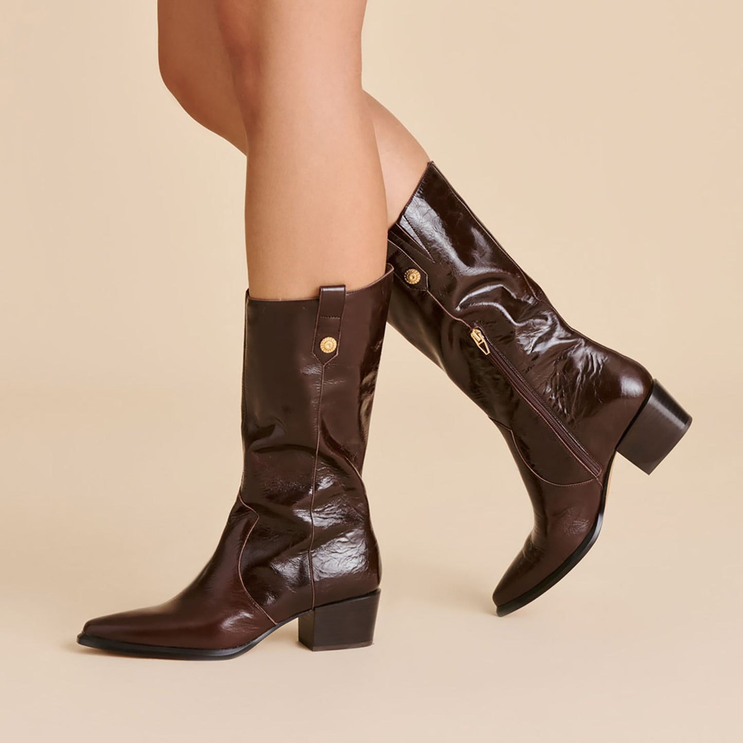 Vern Chocolate Leather Boots - Dolce Vita