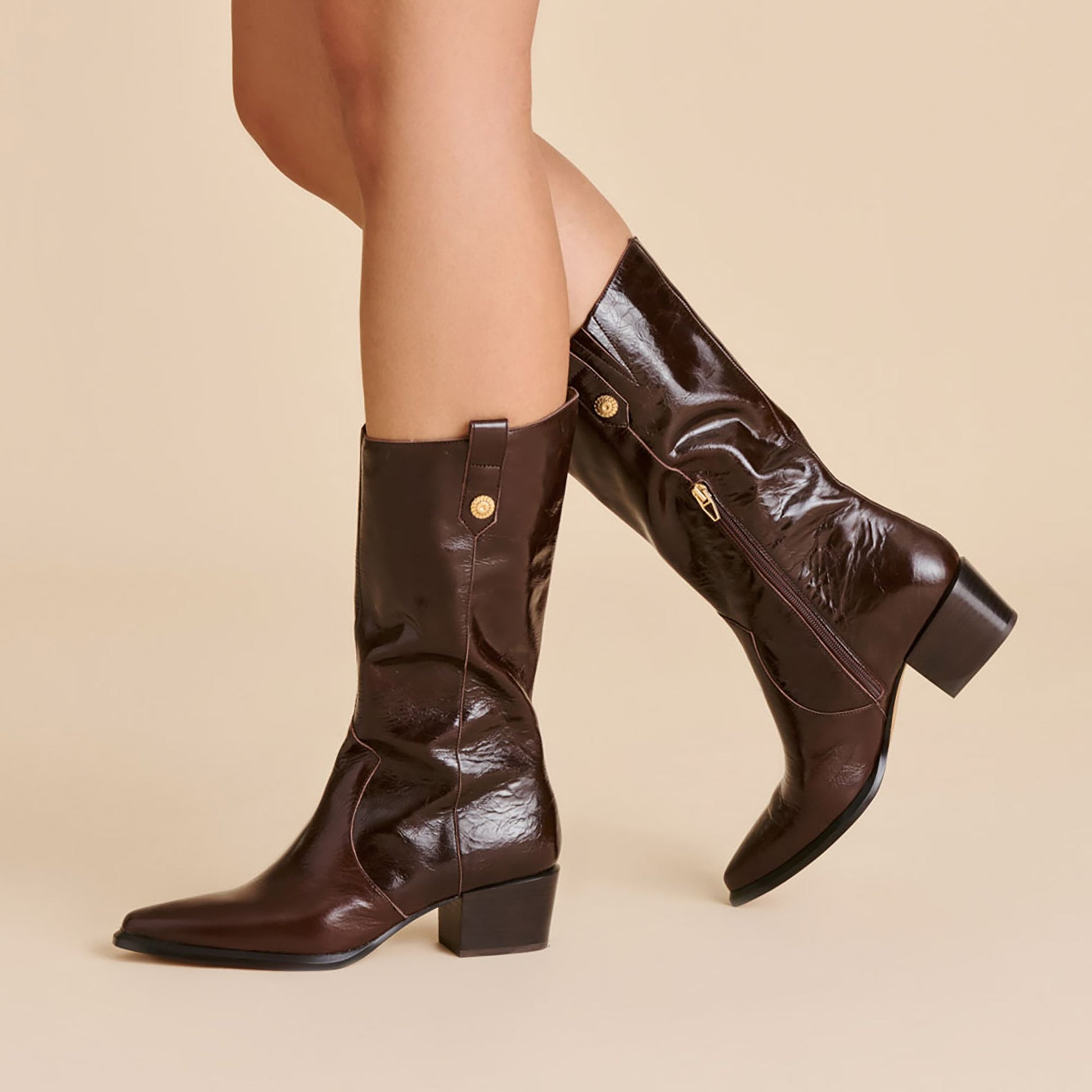 Vern Chocolate Leather Boots - Dolce Vita