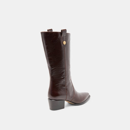 Vern Chocolate Leather Boots - Dolce Vita