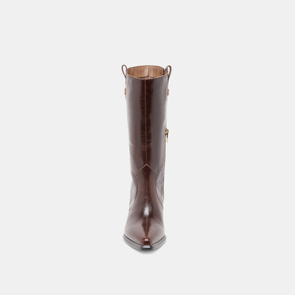 Vern Chocolate Leather Boots - Dolce Vita