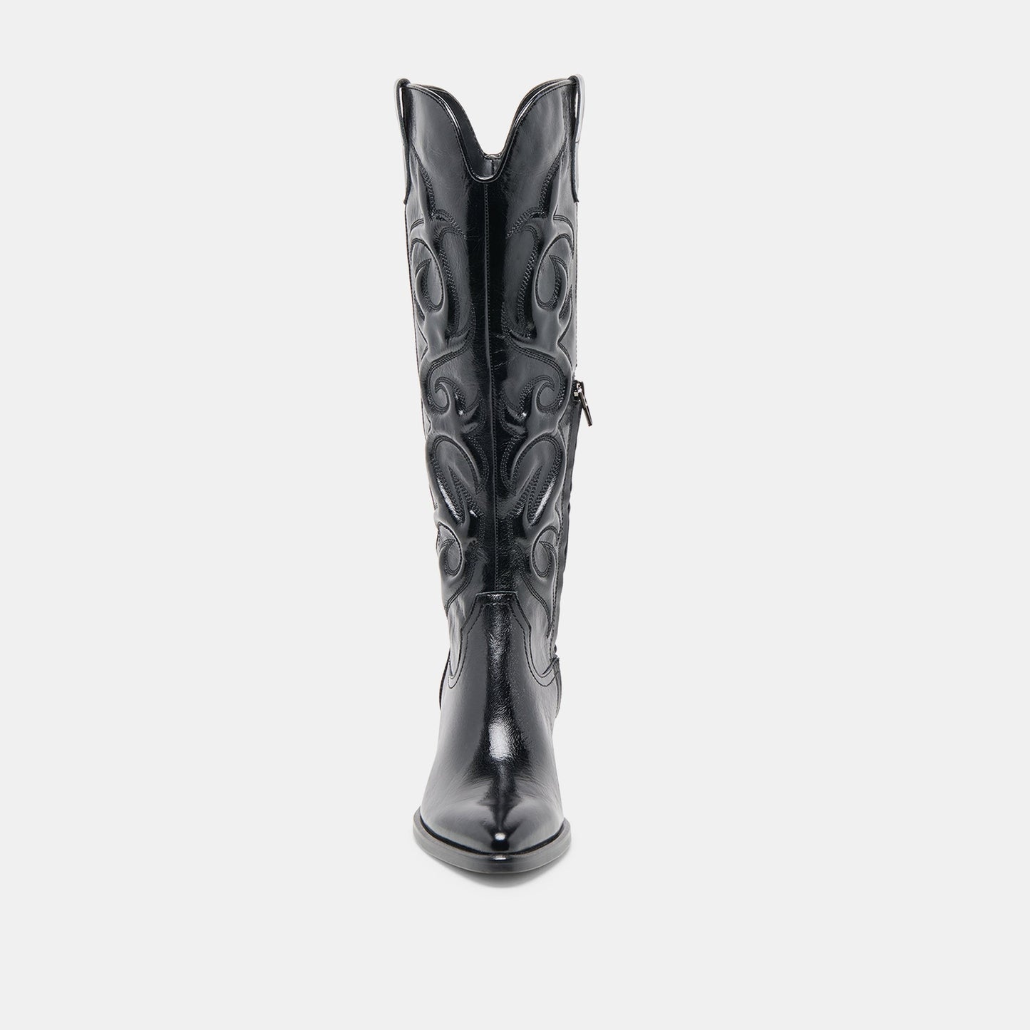 Mirla Black Leather Wide Calf Boots - Dolce Vita