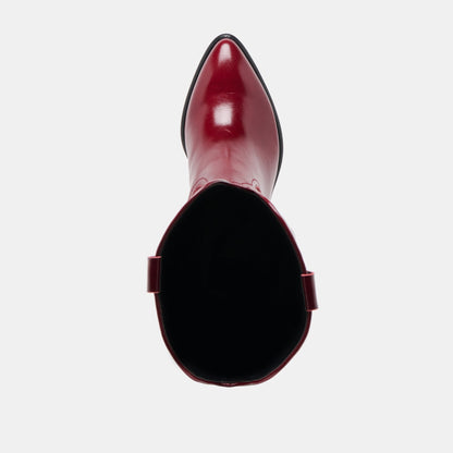 Mirla Oxblood Leather Extra Wide Calf Boots - Dolce Vita
