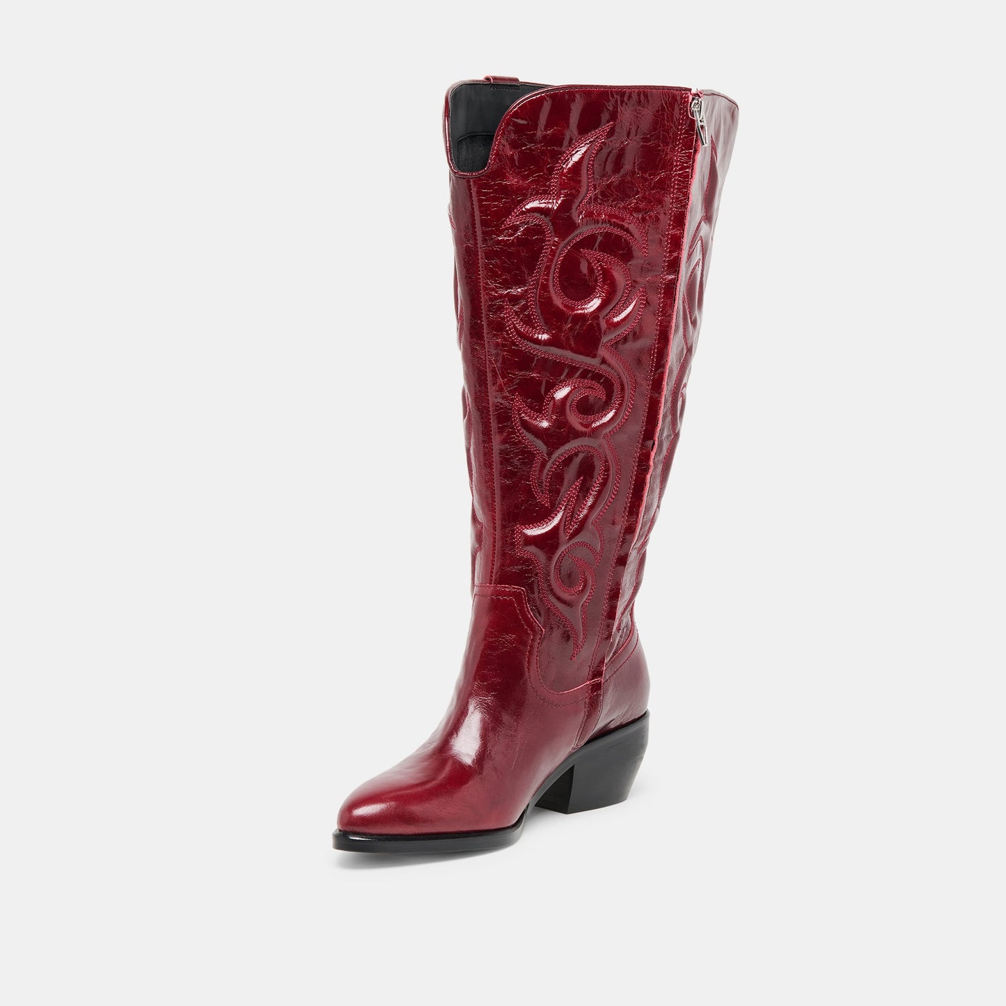 Mirla Oxblood Leather Extra Wide Calf Boots - Dolce Vita