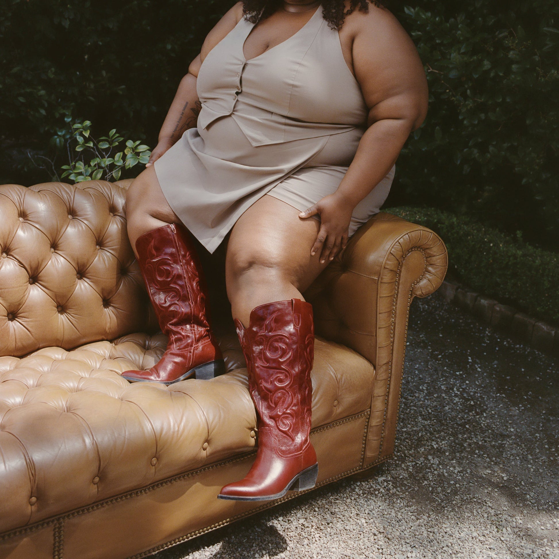 Mirla Oxblood Leather Extra Wide Calf Boots - Dolce Vita