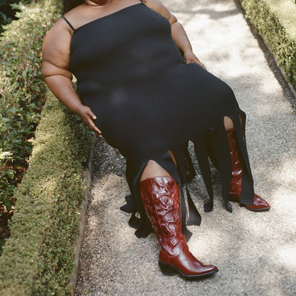 Mirla Oxblood Leather Extra Wide Calf Boots - Dolce Vita