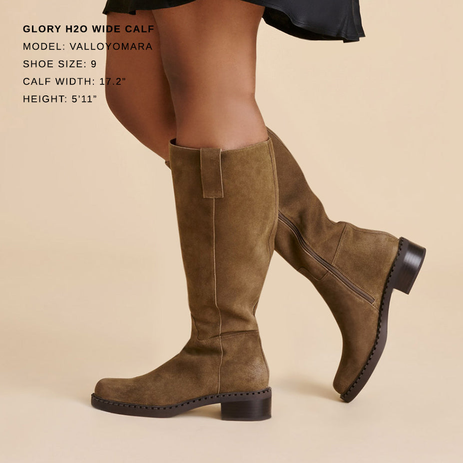 Glory H2O Waterproof Olive Suede Wide Calf Boots - Dolce Vita
