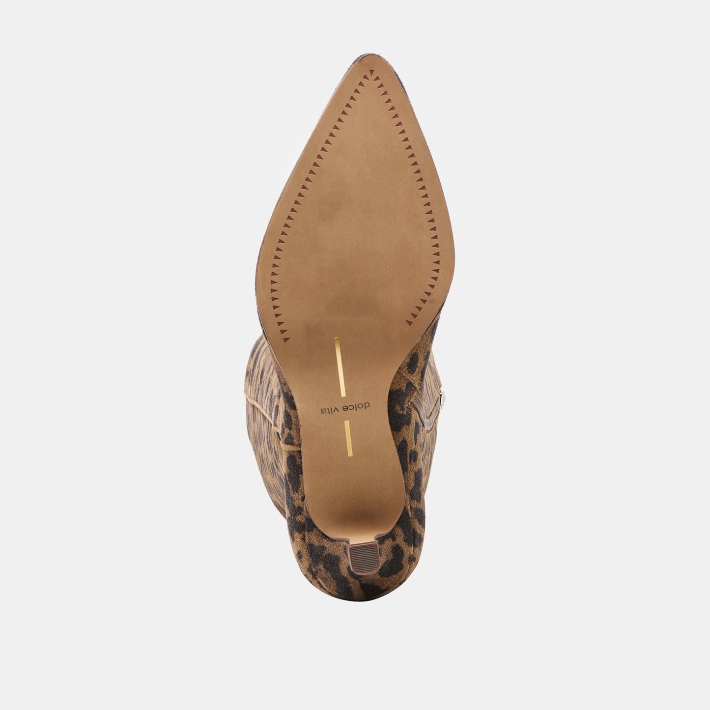 Aldy Brown Leopard Printed Suede Wide Calf Boots - Dolce Vita