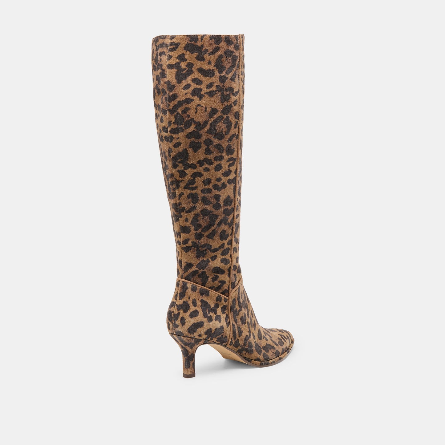 Aldy Brown Leopard Printed Suede Wide Calf Boots - Dolce Vita