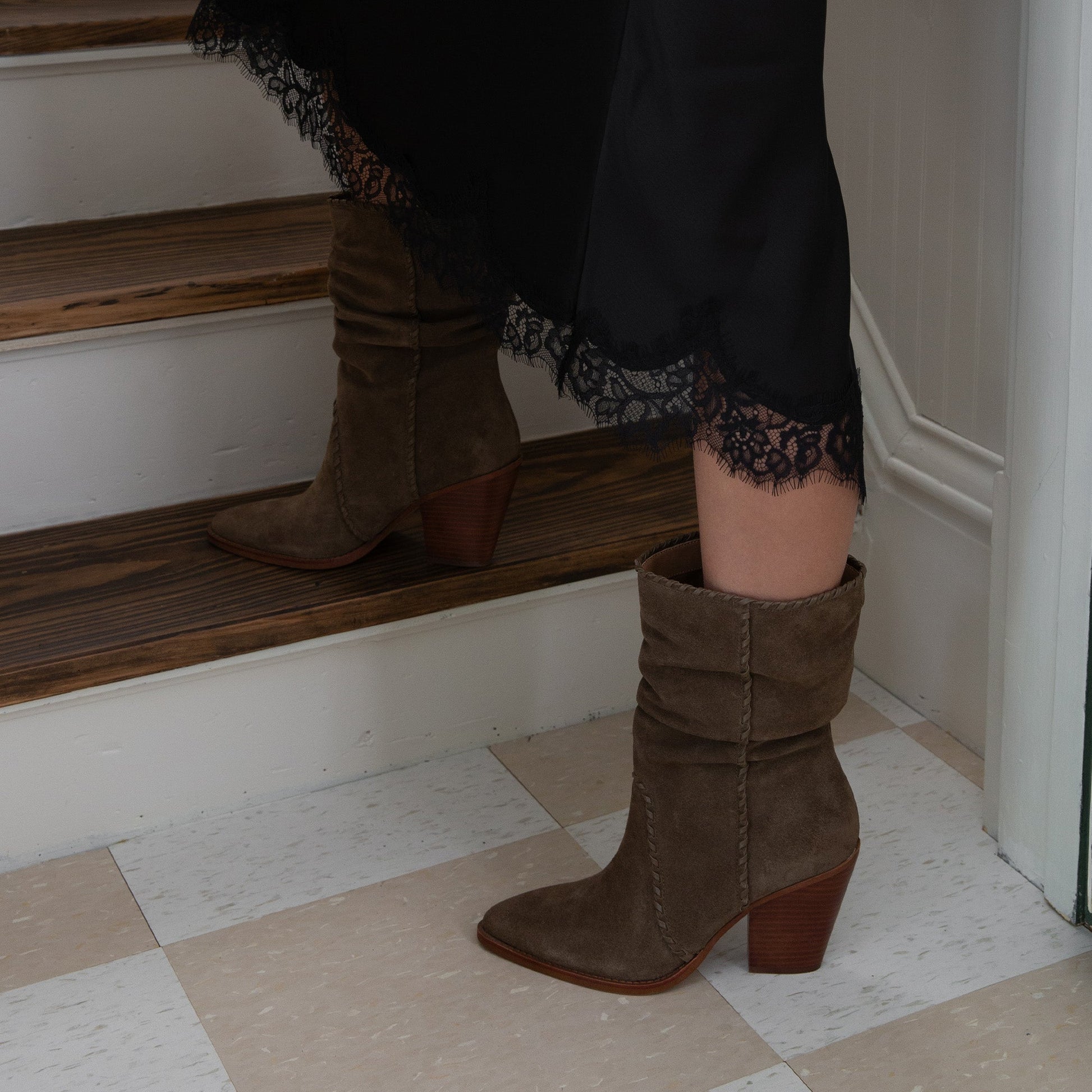 Julith Olive Suede Boots - Dolce Vita
