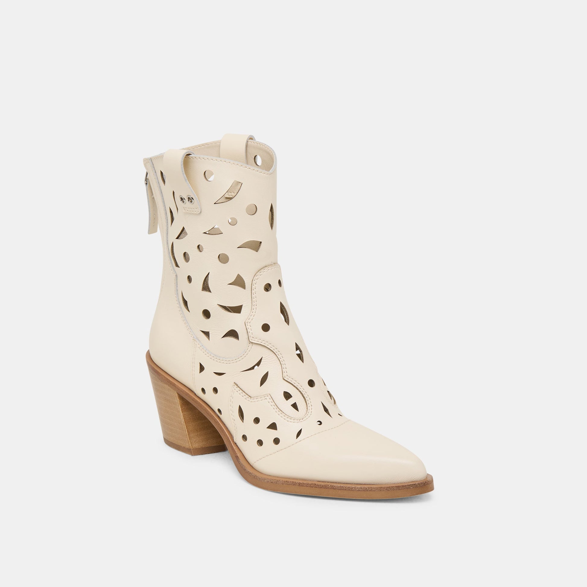 Zenobi Off White Leather Booties - Dolce Vita