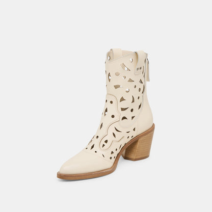 Zenobi Off White Leather Booties - Dolce Vita
