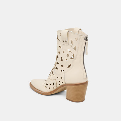 Zenobi Off White Leather Booties - Dolce Vita