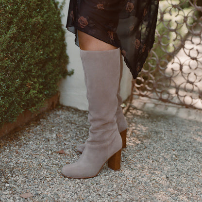 Hudsin Wide Calf Barley Suede Boots - Dolce Vita