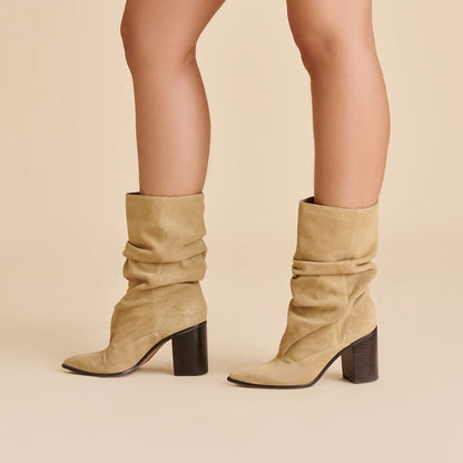 Talina Dk Taupe Suede Boots - Dolce Vita