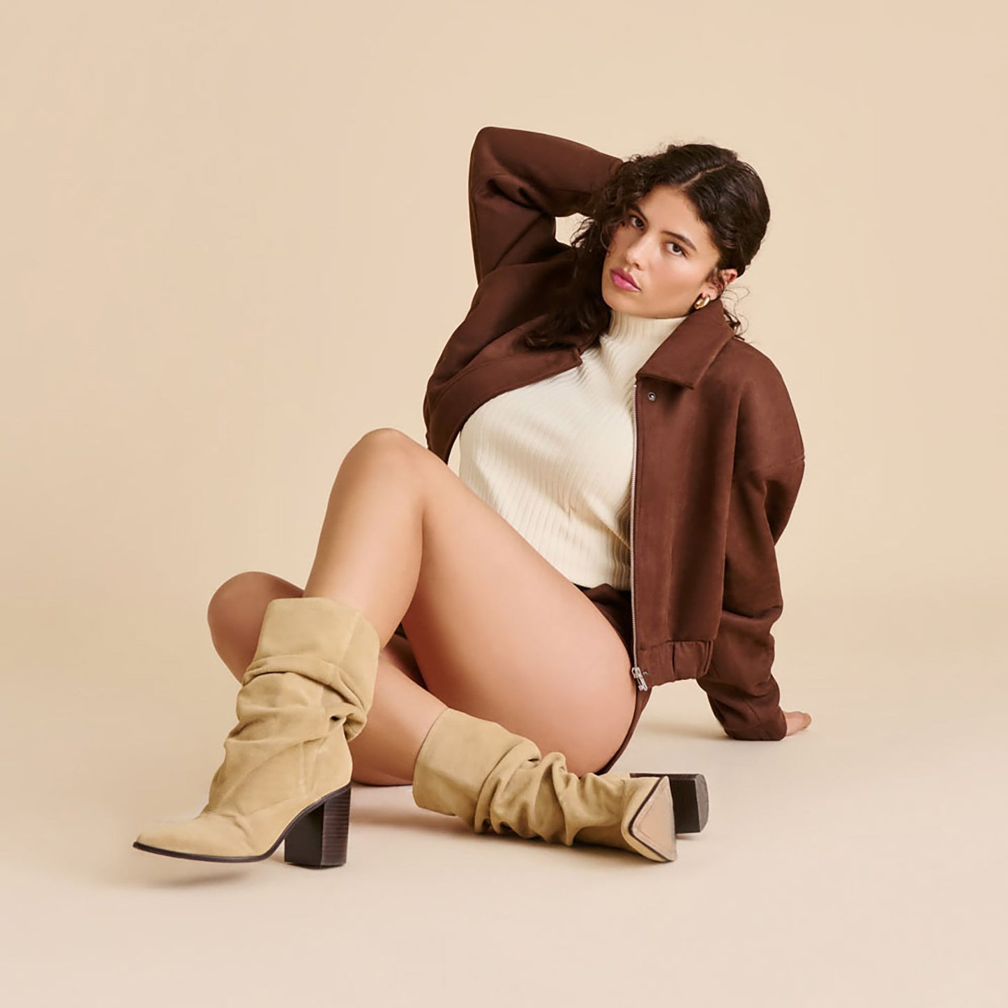 Talina Dk Taupe Suede Boots - Dolce Vita