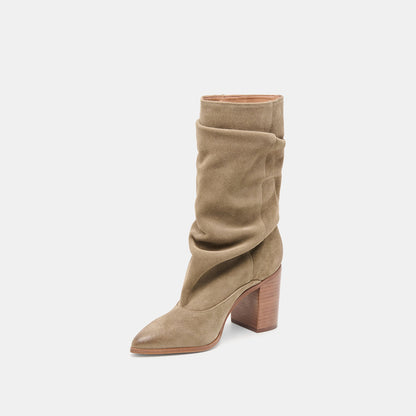 Talina Olive Suede Wide Calf Boots - Dolce Vita