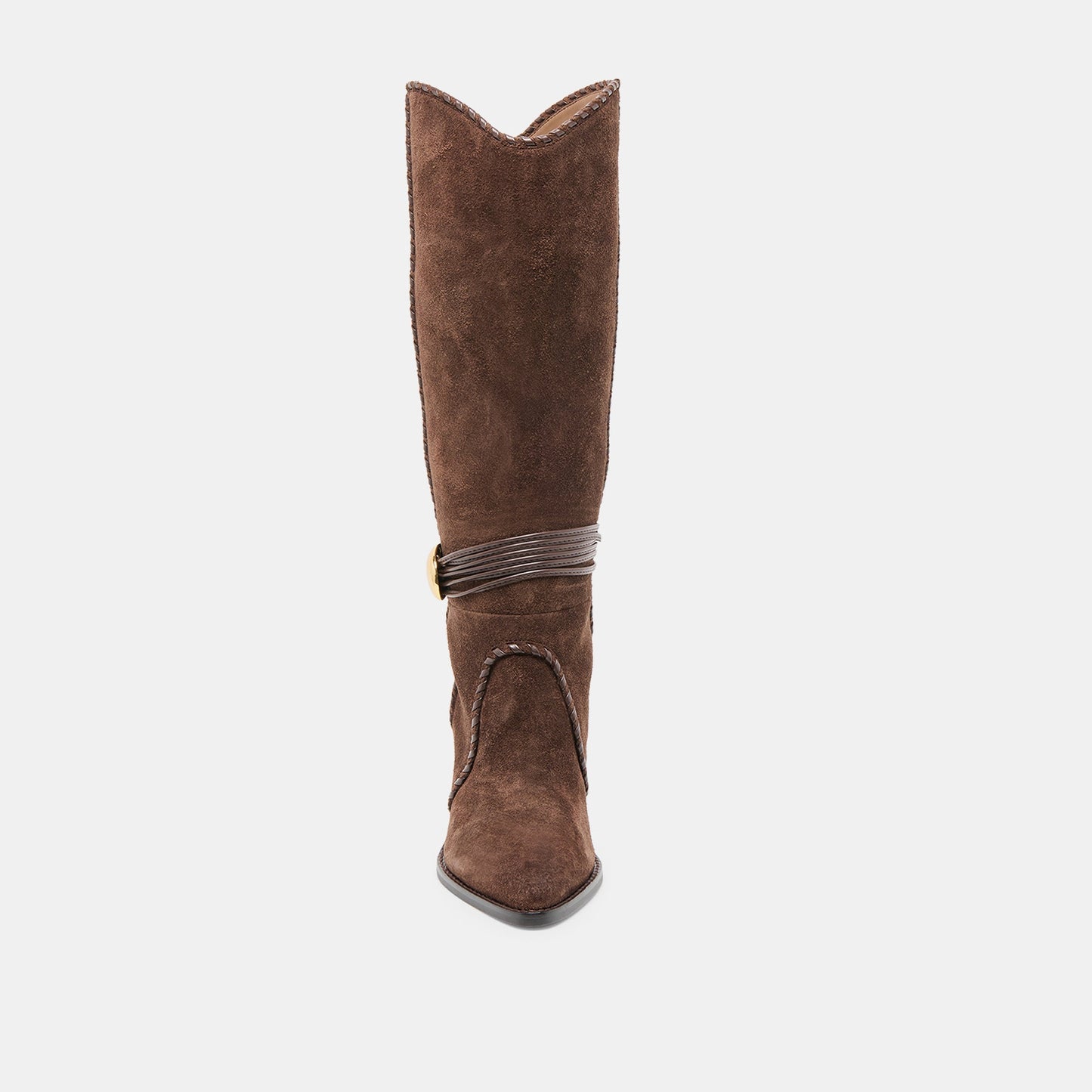 Jody Dk Brown Suede Wide Calf Boots - Dolce Vita