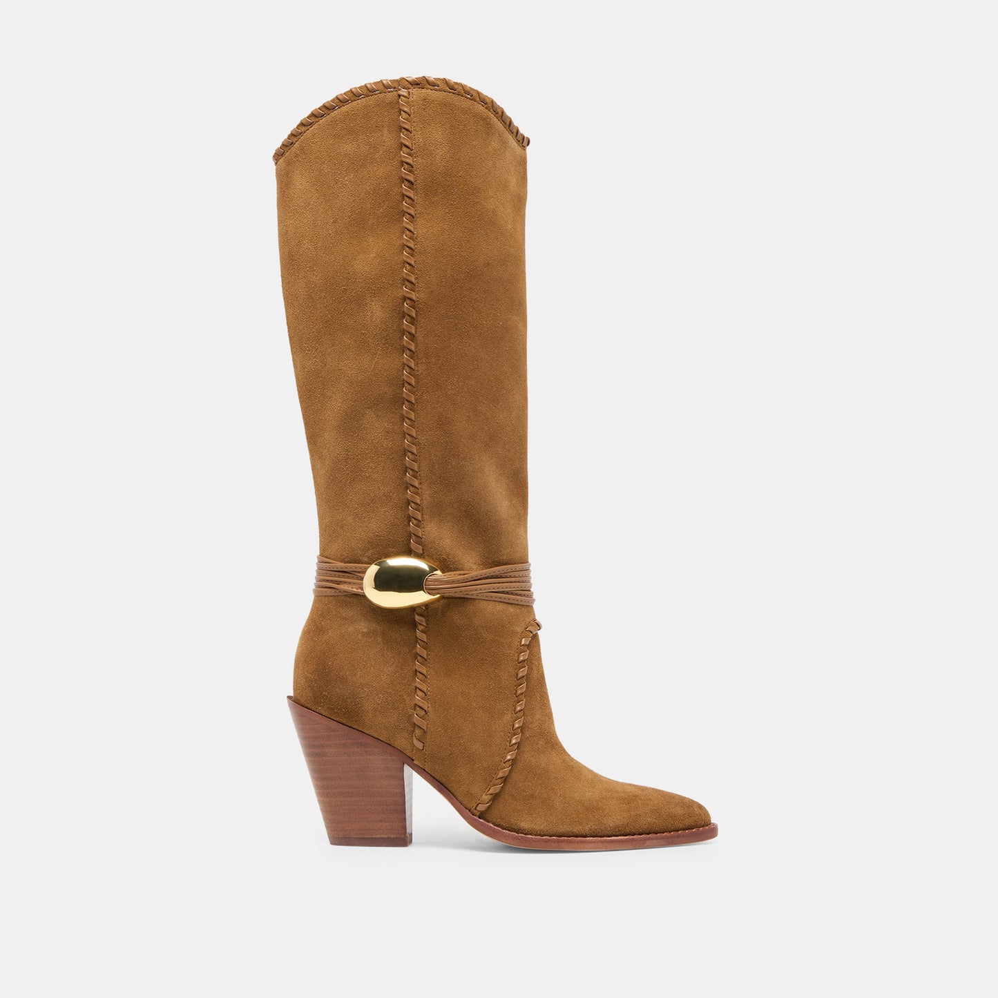 Jody Lt Brown Suede Wide Calf Boots - Dolce Vita