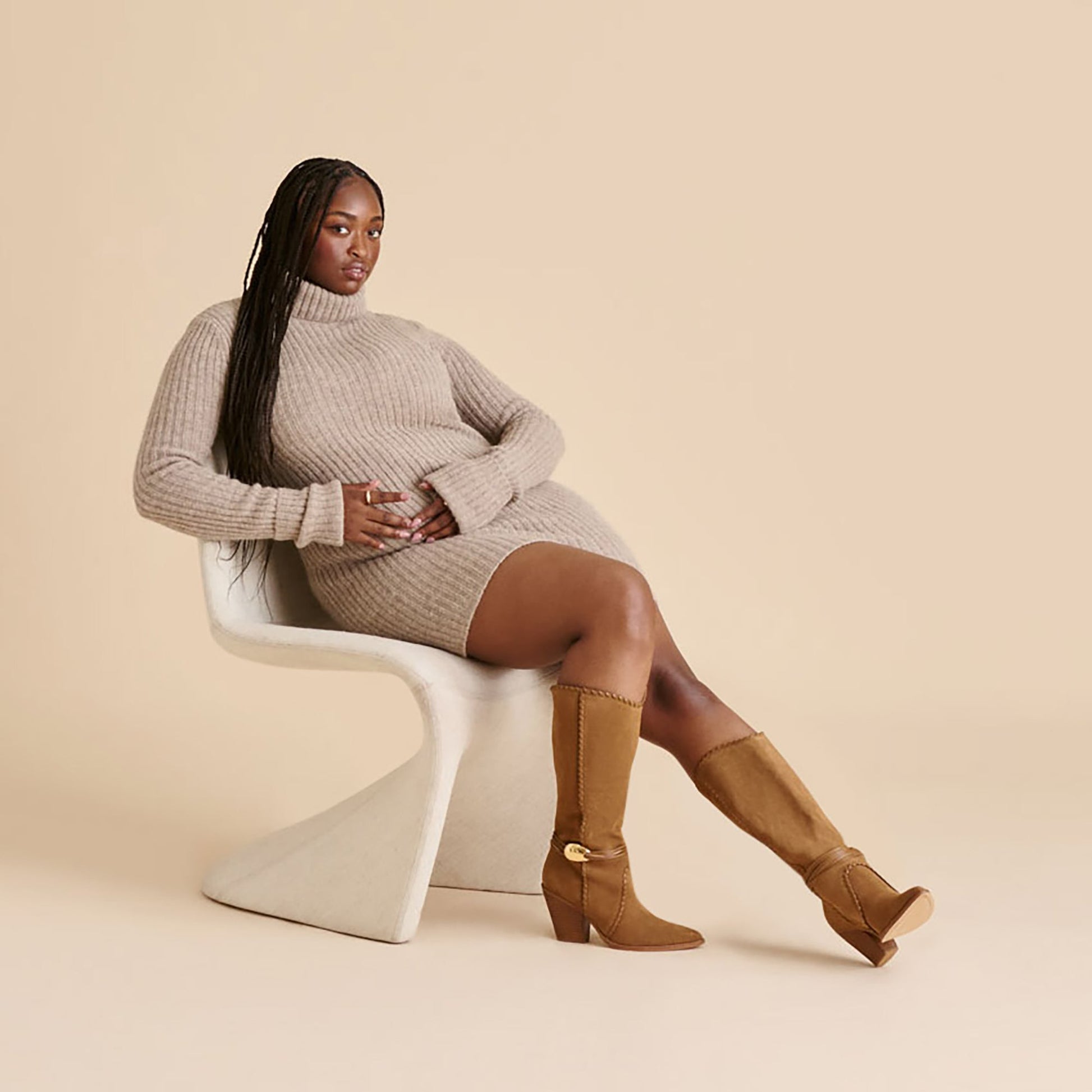 Jody Lt Brown Suede Wide Calf Boots - Dolce Vita