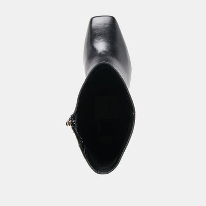 Riggs Wide Calf Black Leather Boots - Dolce Vita