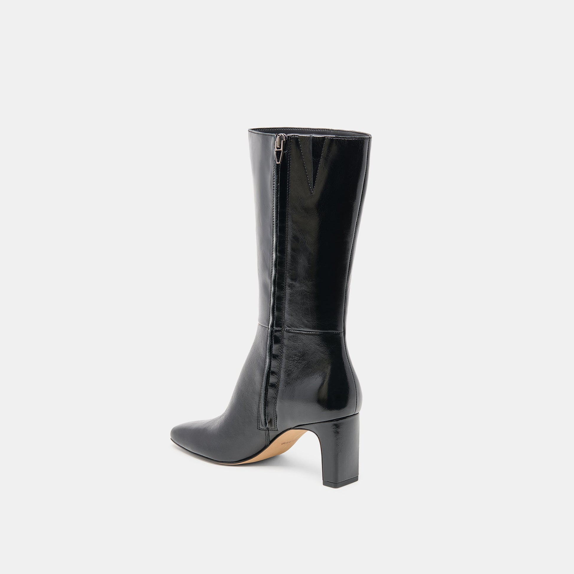 Riggs Wide Calf Black Leather Boots - Dolce Vita