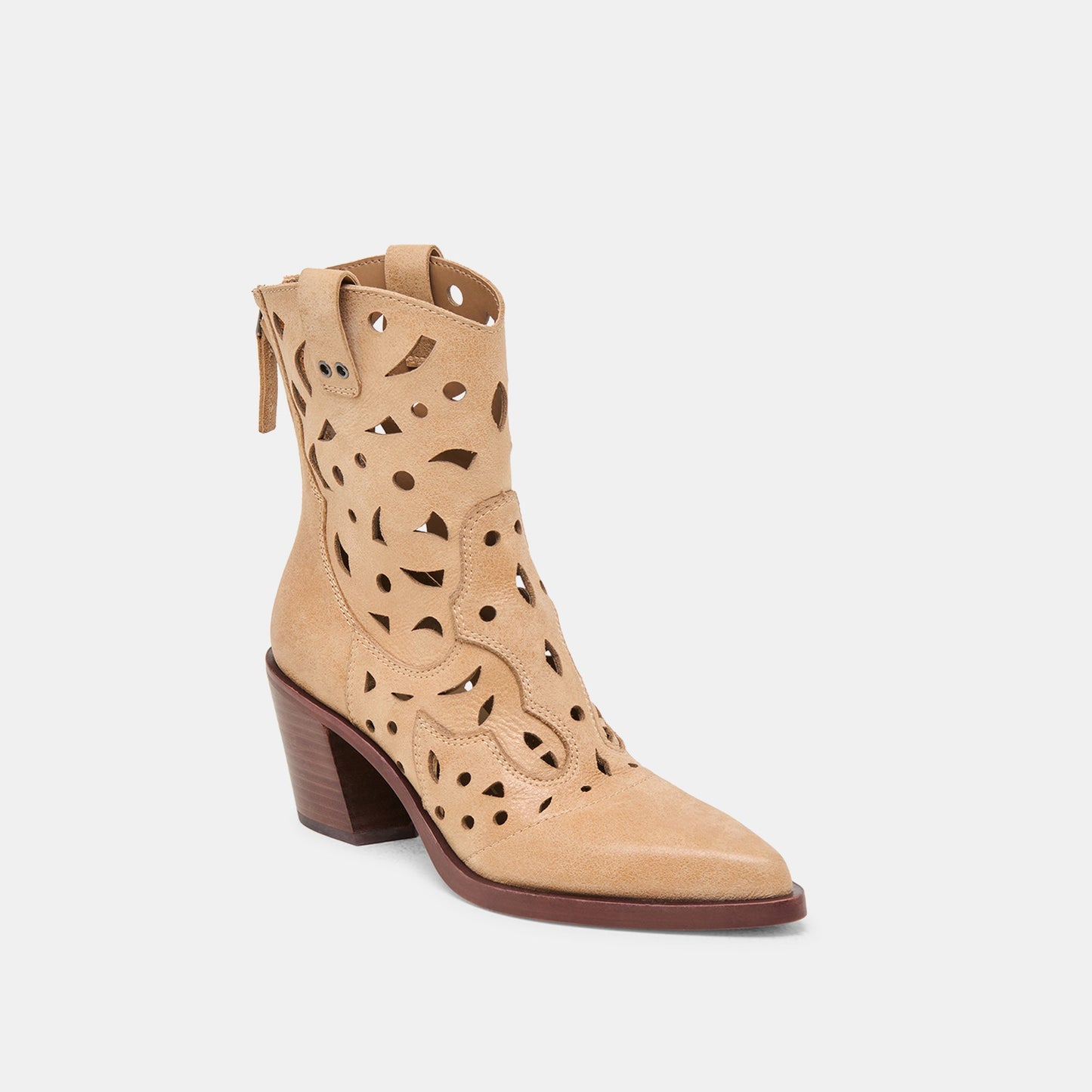 Zenobi Camel Distressed Leather Booties - Dolce Vita