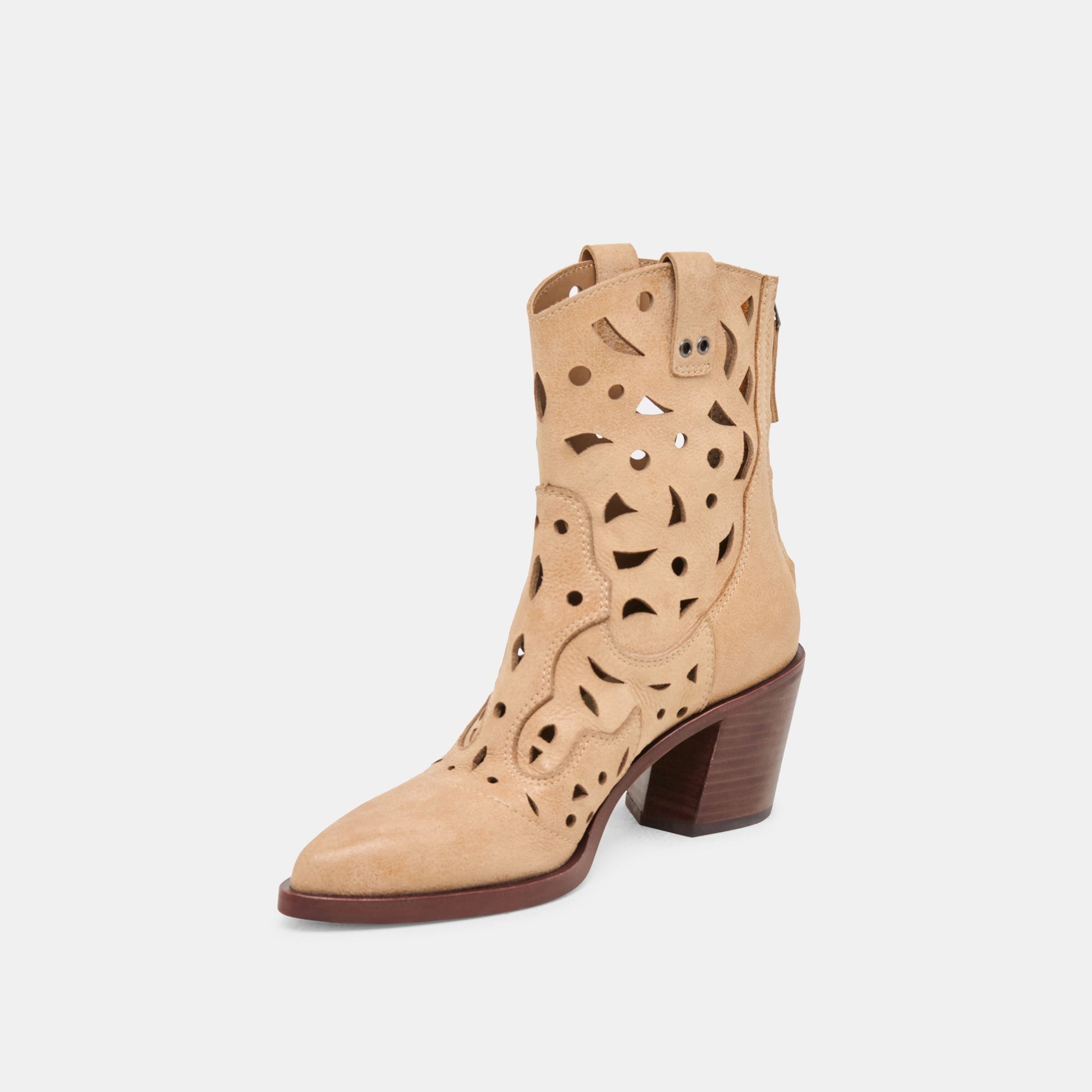 Zenobi Camel Distressed Leather Booties - Dolce Vita
