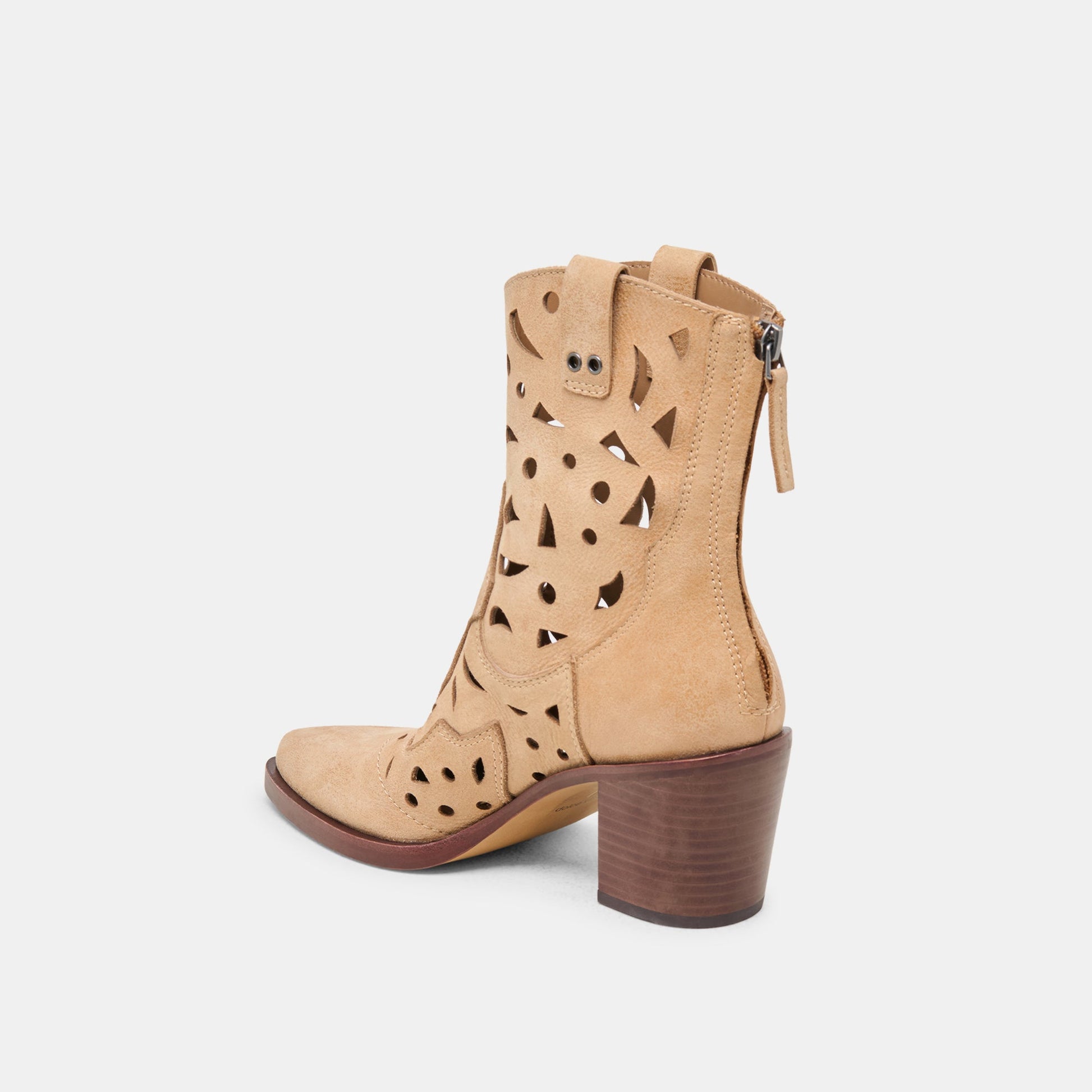Zenobi Camel Distressed Leather Booties - Dolce Vita