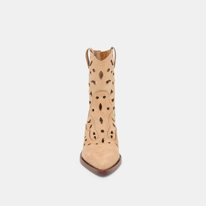 Zenobi Camel Distressed Leather Booties - Dolce Vita