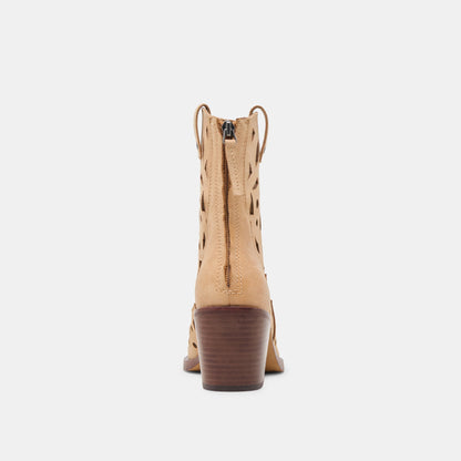 Zenobi Camel Distressed Leather Booties - Dolce Vita