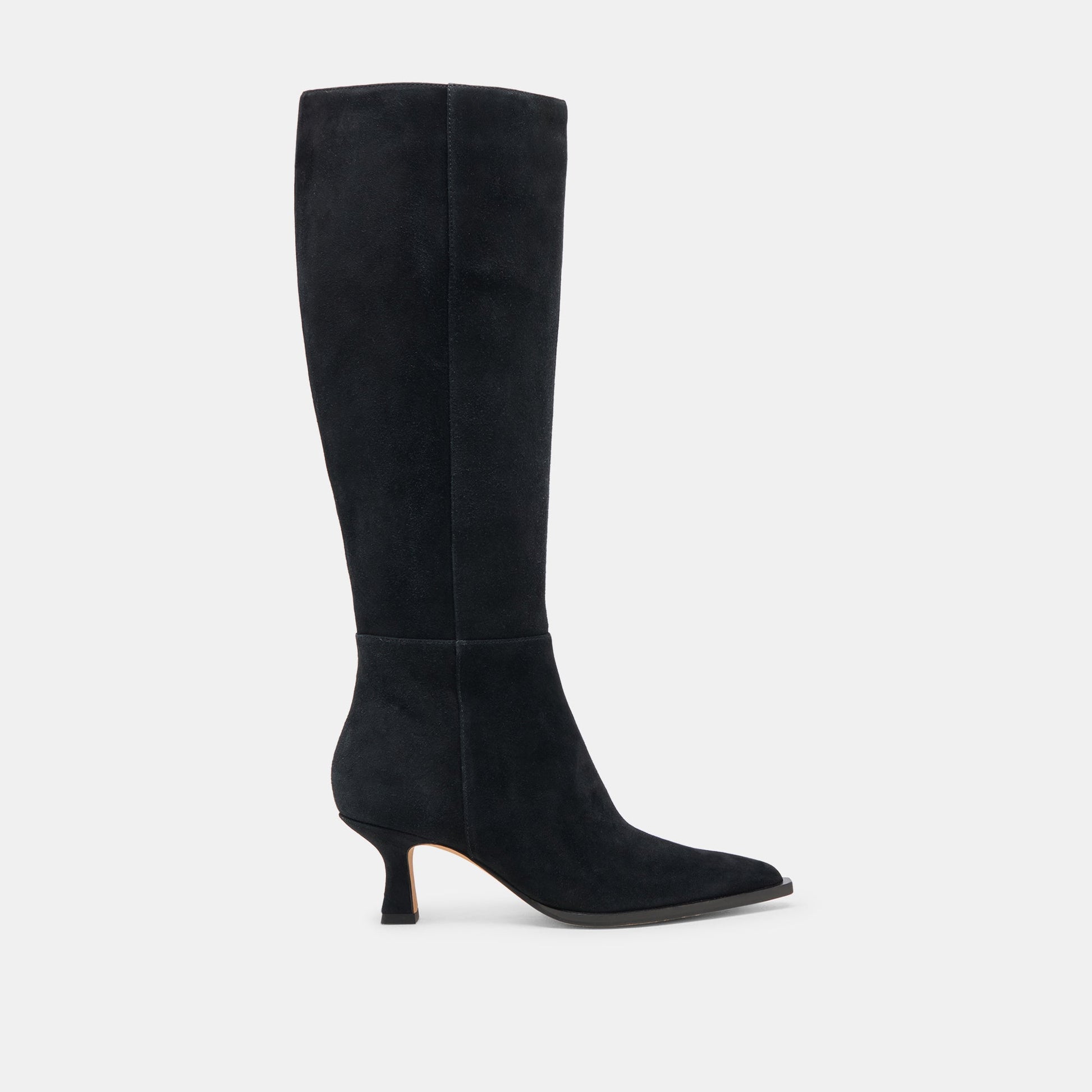 AUGGIE WIDE CALF BOOTS ONYX SUEDE - Dolce Vita