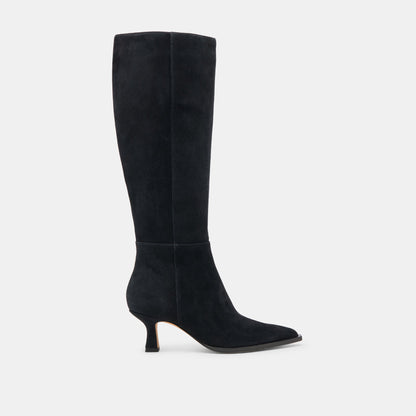 AUGGIE WIDE CALF BOOTS ONYX SUEDE - Dolce Vita