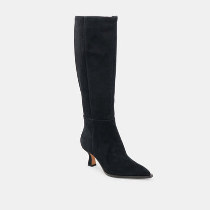 AUGGIE WIDE CALF BOOTS ONYX SUEDE - Dolce Vita