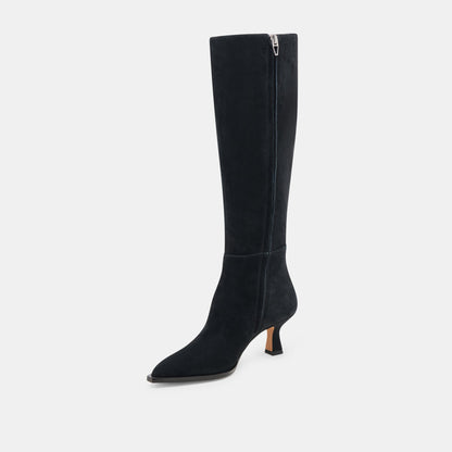 AUGGIE WIDE CALF BOOTS ONYX SUEDE - Dolce Vita