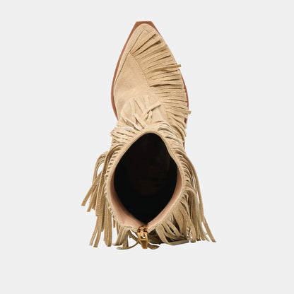 Torey Dk Taupe Suede Booties - Dolce Vita