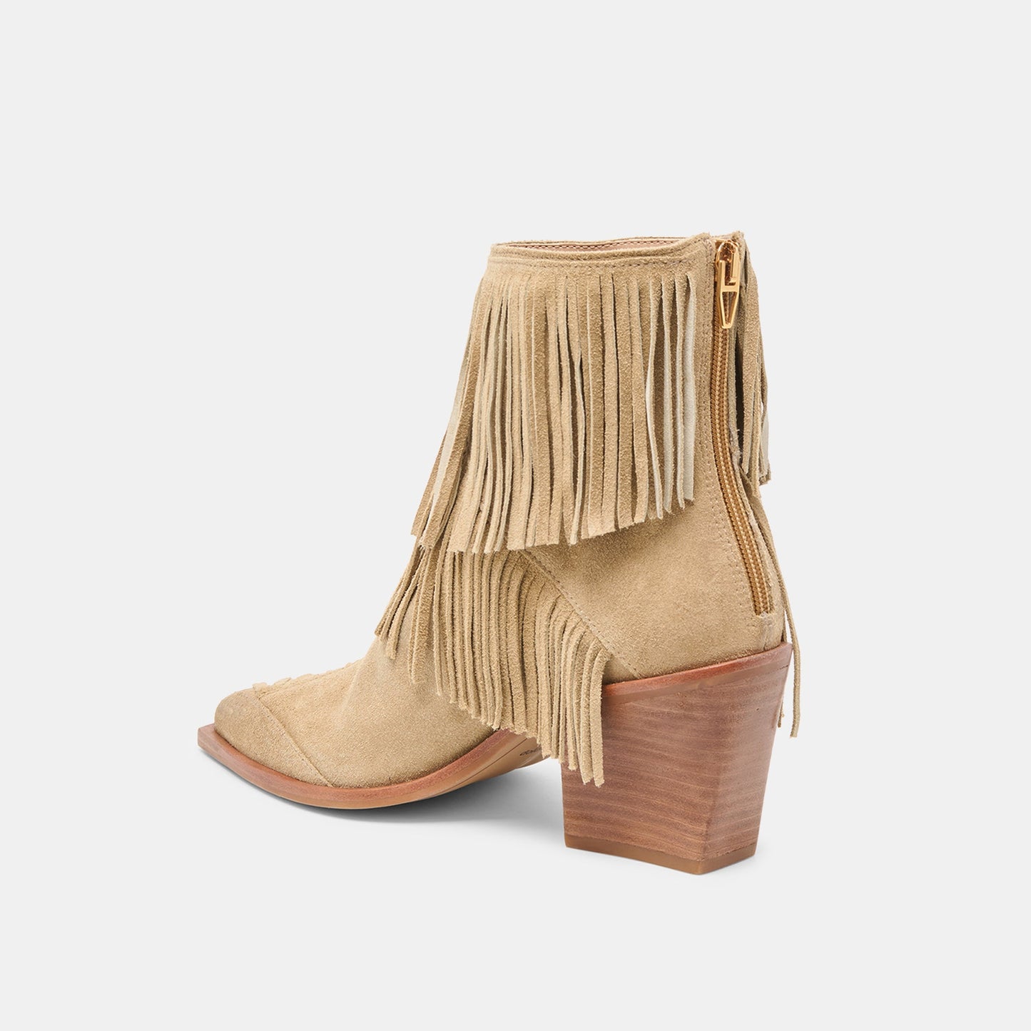 Torey Dk Taupe Suede Booties - Dolce Vita