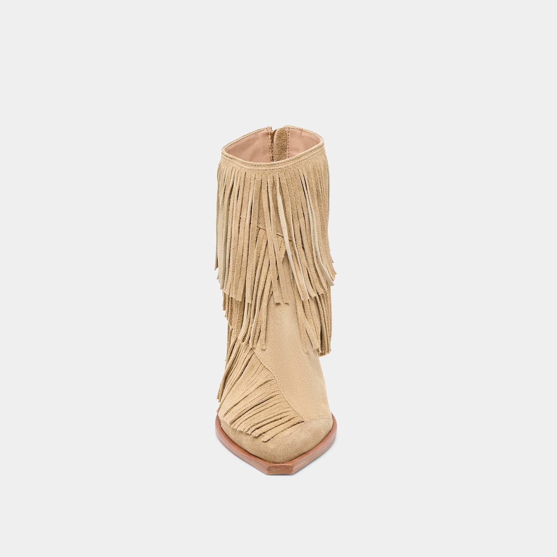Torey Dk Taupe Suede Booties - Dolce Vita