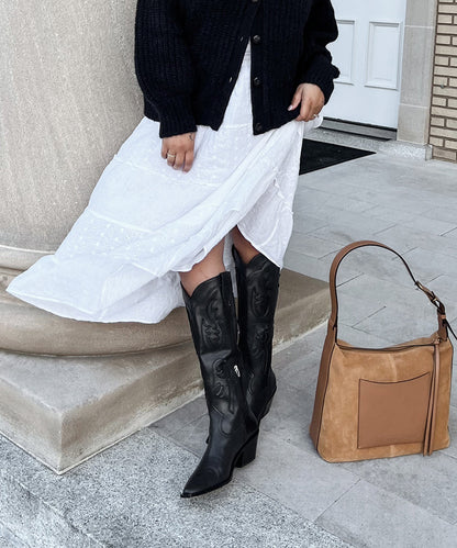 SAMSIN BOOTS BLACK LEATHER - Dolce Vita
