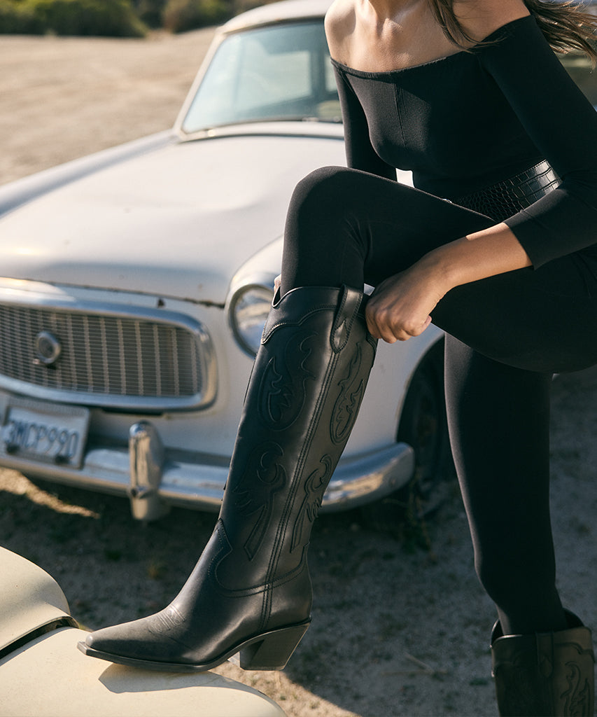 SAMSIN BOOTS BLACK LEATHER - Dolce Vita