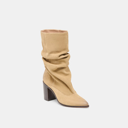 Talina Dk Taupe Suede Wide Calf Boots - Dolce Vita