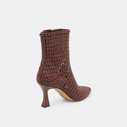 Embry Brown Woven Stella Booties - Dolce Vita