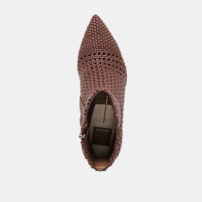 Embry Brown Woven Stella Booties - Dolce Vita