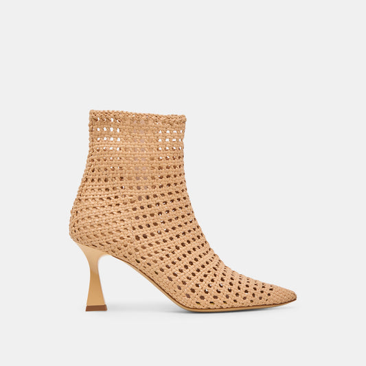 Lonni Tan Woven Leather Booties - Dolce Vita