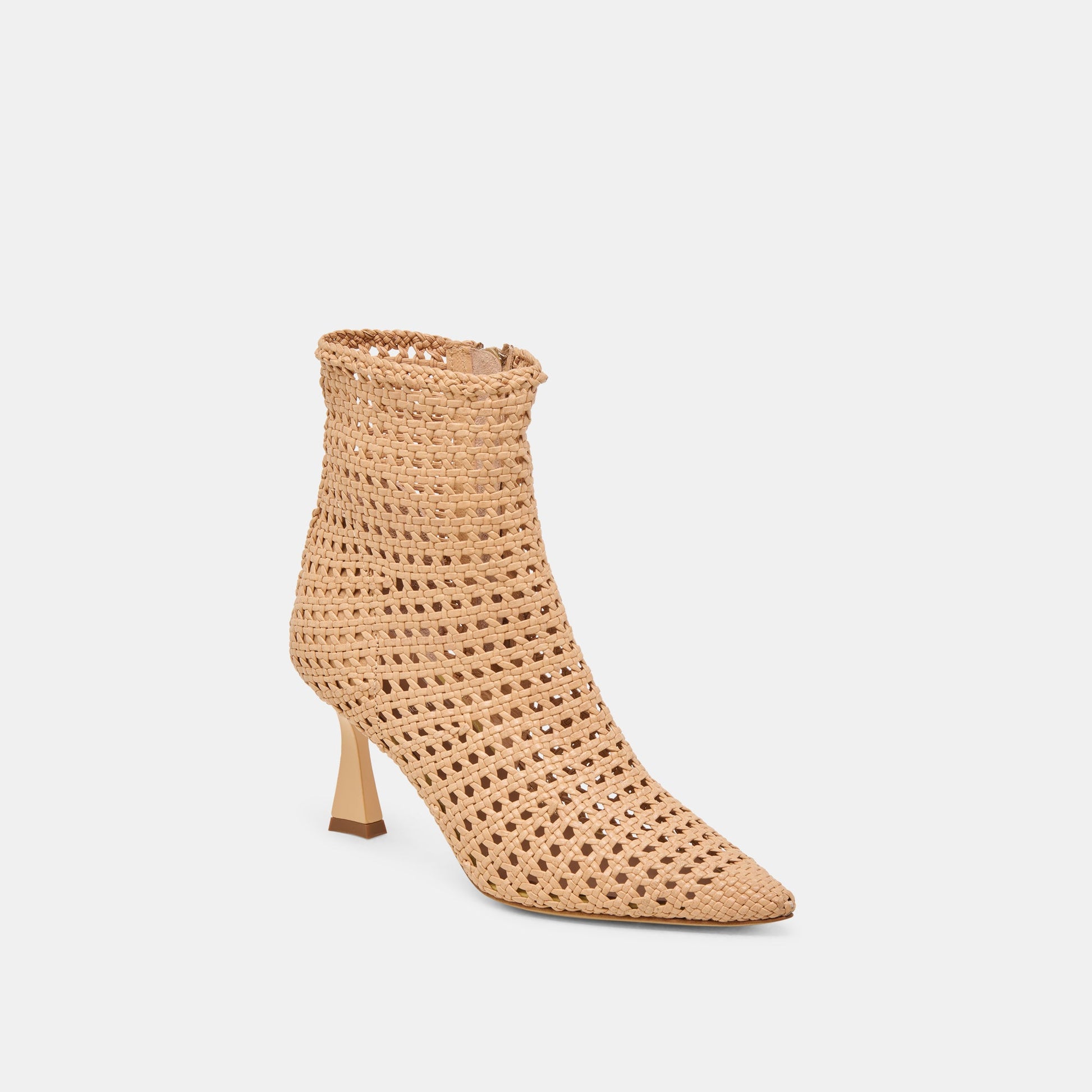 Lonni Tan Woven Leather Booties - Dolce Vita