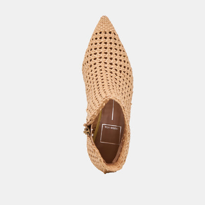 Lonni Tan Woven Leather Booties - Dolce Vita