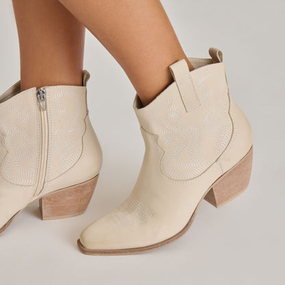 SHANIA BOOTIES IVORY NUBUCK - Dolce Vita